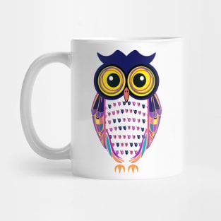 Cool Funky Night Owl Colorful Bird Mug